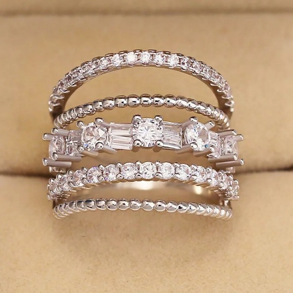 Sterling silver multilayered ring - Picture 4 of 5